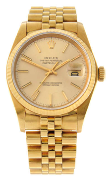 Talk to me about the Rolex Datejust… 2 Solid 18ct yellow gold Oyster Perpetual Datejust bracelet watch, 36mm