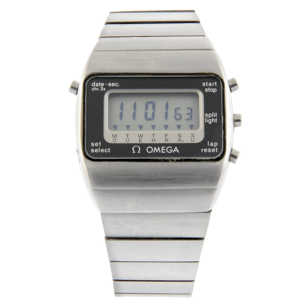 Omega - a Constellation LCD chronograph bracelet watch, 35mm.