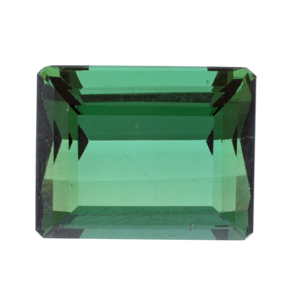 Rectangular-shape green tourmaline, 11.36ct