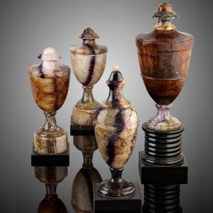 A collection of Blue John items