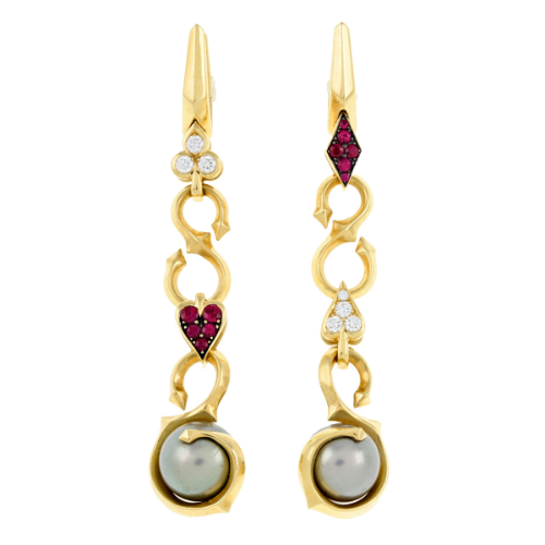 Diamond and gem earrings, by Stephen Webster