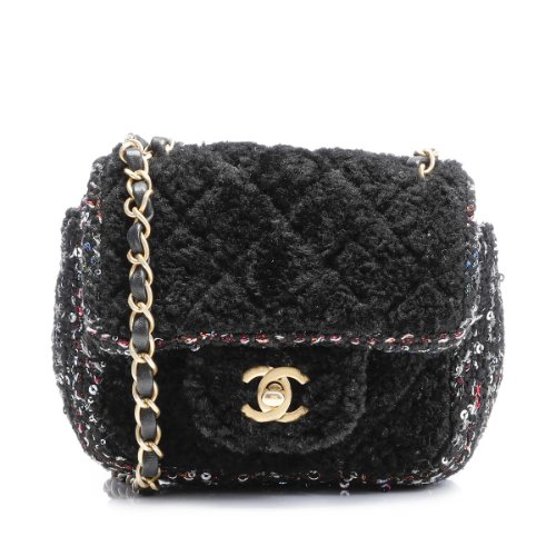 Chanel Tweed and Shearling Mini Flap 2020