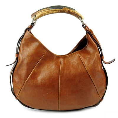 Yves Saint Laurent tan leather Mombasa handbag