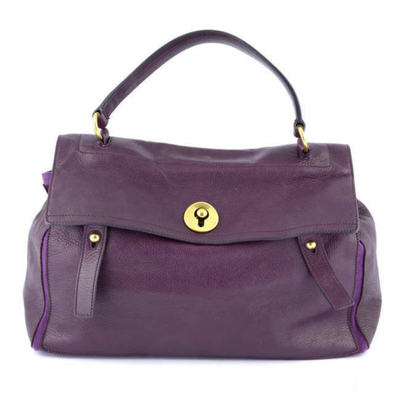 Yves Saint Laurent large purple leather Muse two handbag