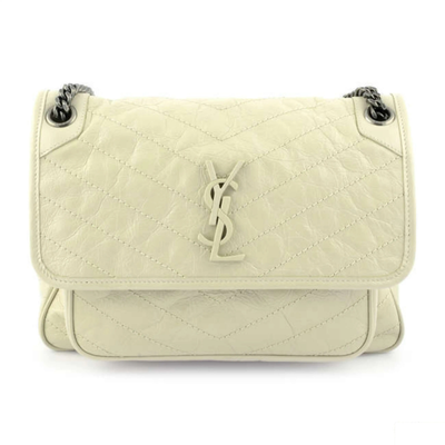 Yves Saint Laurent white leather Niki handbag