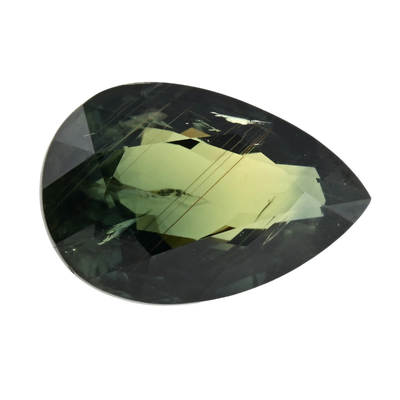 Pear-shape green sapphire