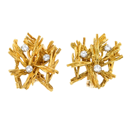 18ct gold diamond earrings, by Kutchinsky