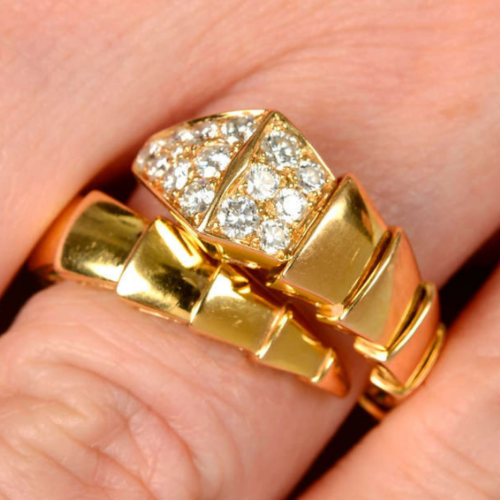 A pavé-set diamond 'Serpenti Viper' ring, by Bulgari