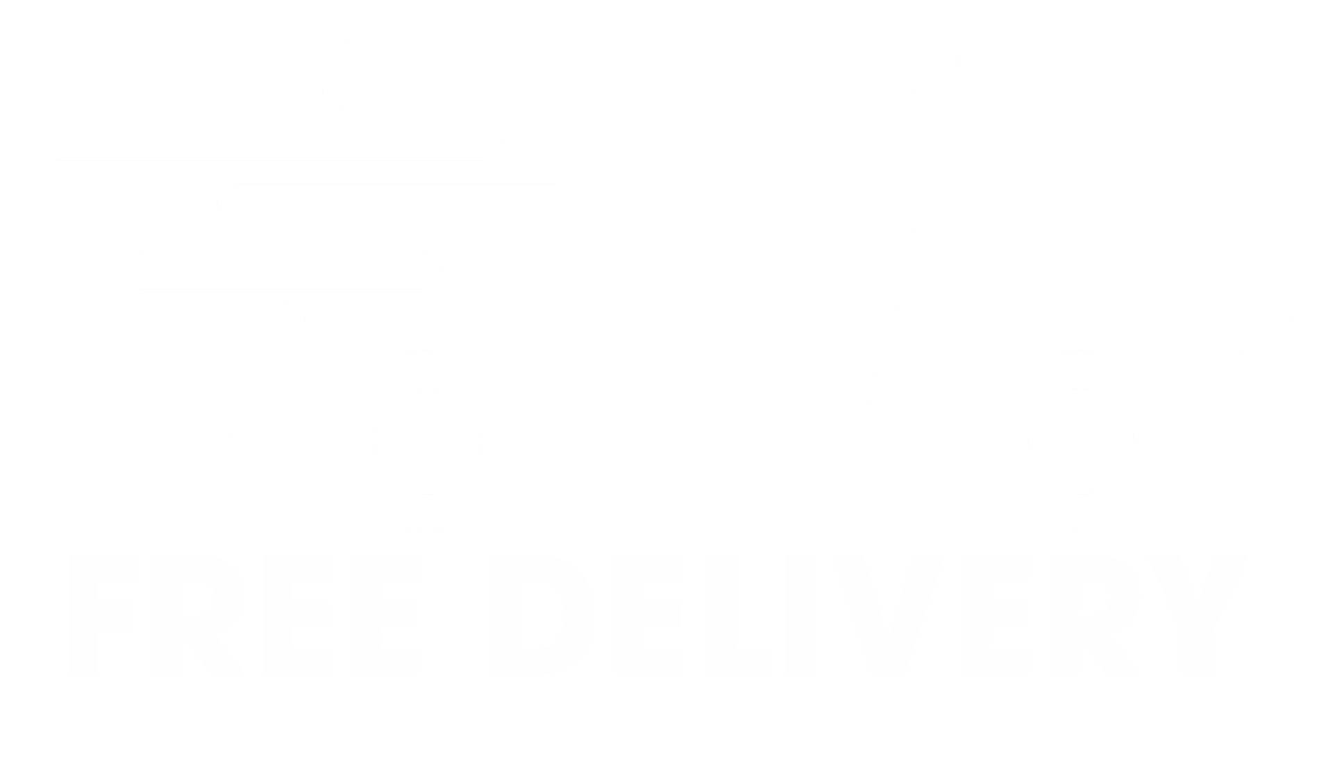 free delivery logo white