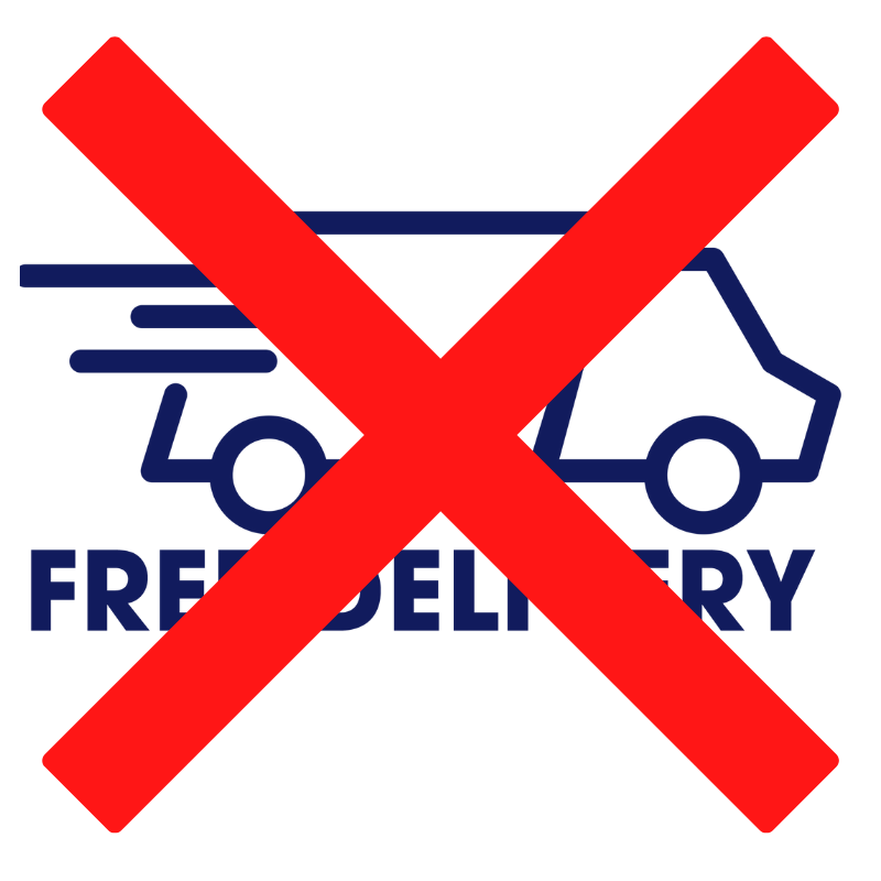 no free delivery logo blue