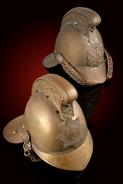 Marsh & Baxter fireman helmets