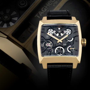 Rose gold Tag Heuer Monaco V4