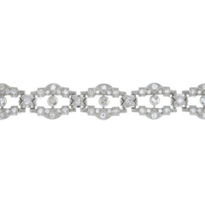 A mid-20th century platinum single-cut diamond bracelet