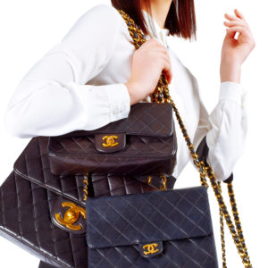A collection of Chanel bags