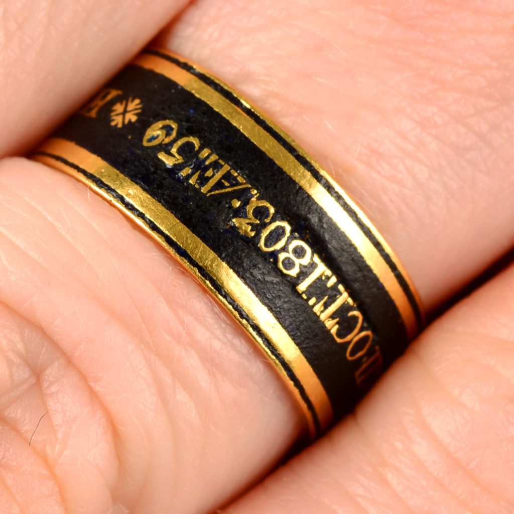 Mourning ring -engraving reads 'Henry Duke of Beaufort Ob. 11 Oct 1803. AE59'.