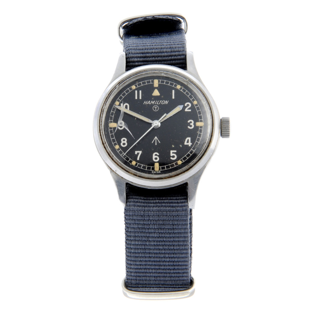 A Hamilton stainless steel military issue wristwatch, 36mm. Poor Man's Mark XI watch.