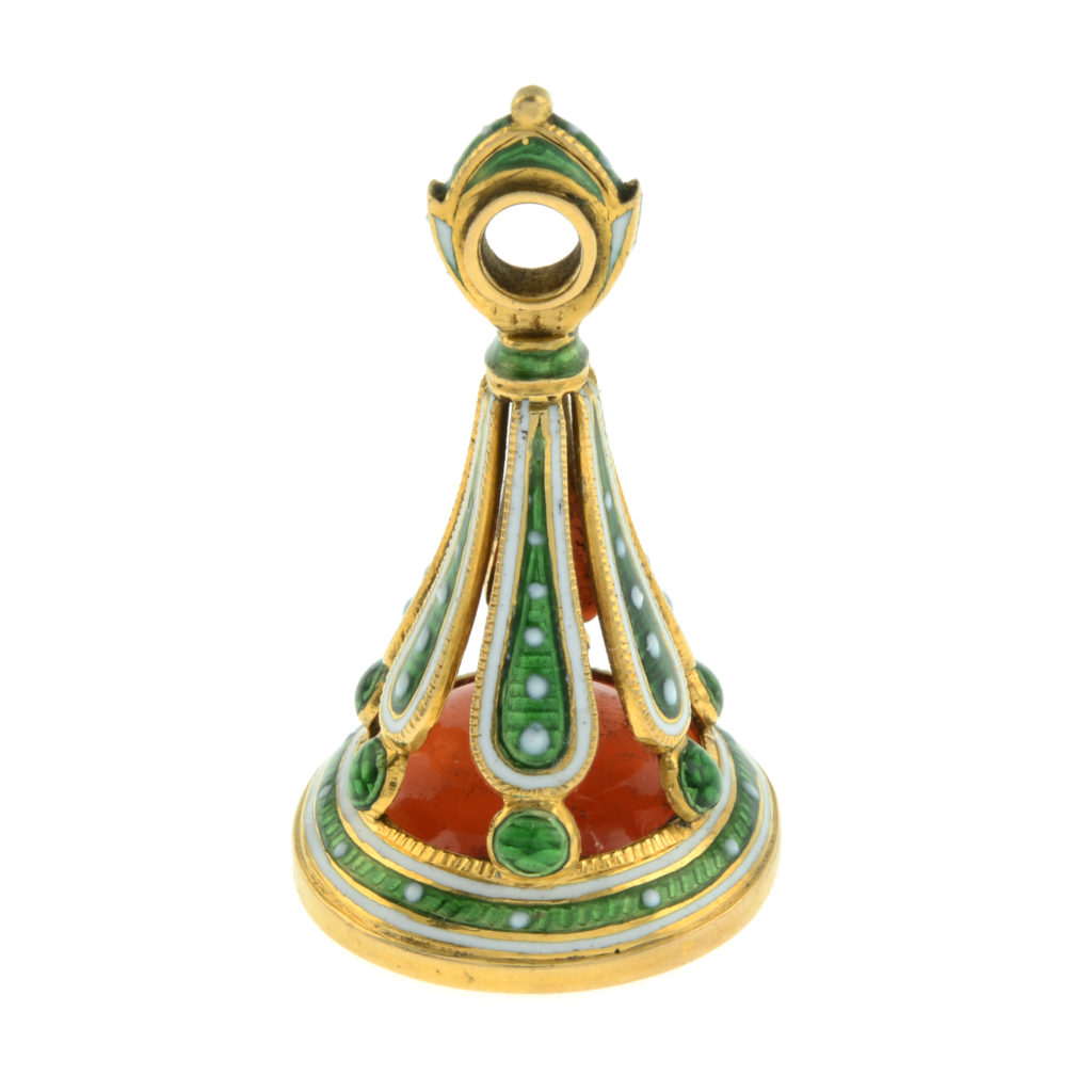 Victorian gold enamel & agate fob, Lady Grosvenor