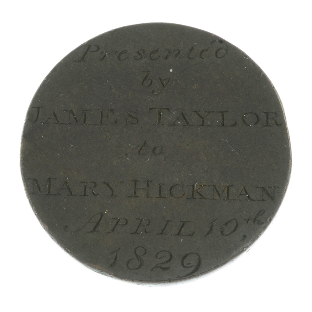Nineteenth Century Convict Transportation Token, dated 1829.