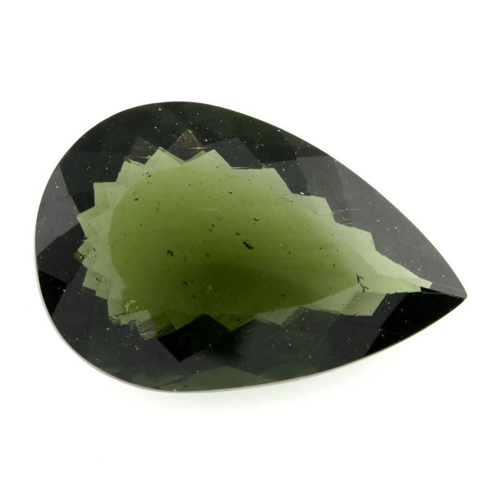 Pear-shape moldavite, 20.94ct