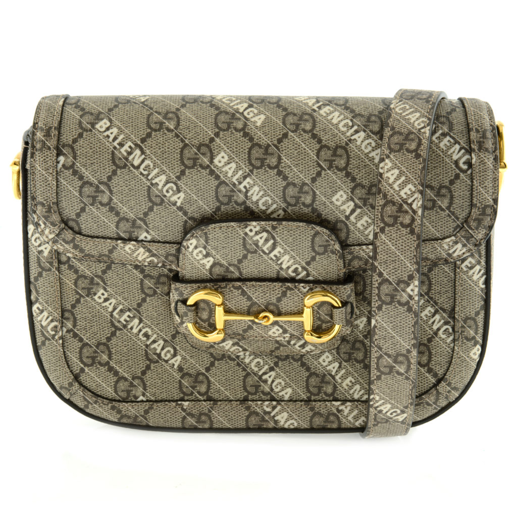 Gucci x Balenciaga - The Hacker Project Web Mini Horsebit 1955 crossbody bag.
