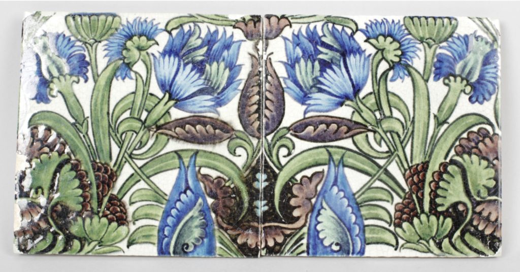 William de Morgan two tile panel