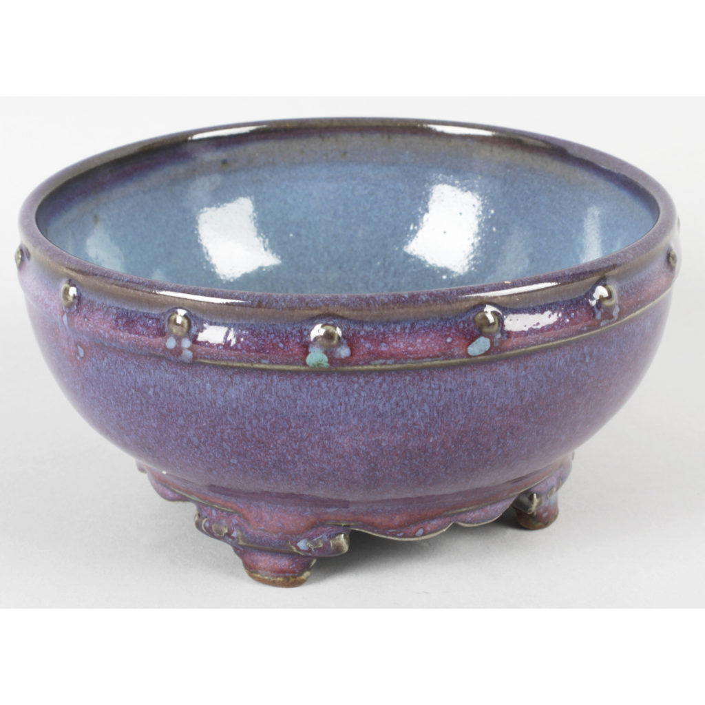 Blue and Purple footed Charles Vyse bowl