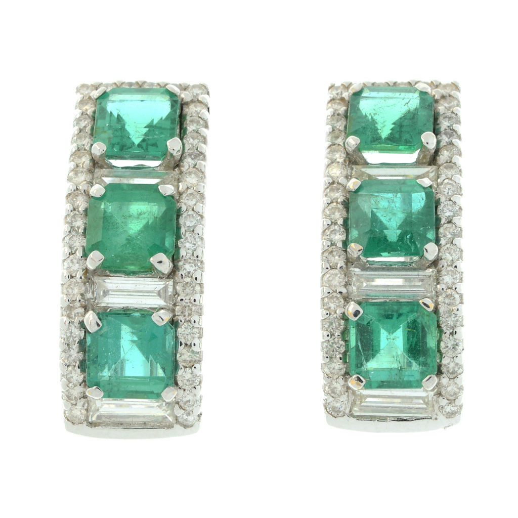Emerald & diamond earrings