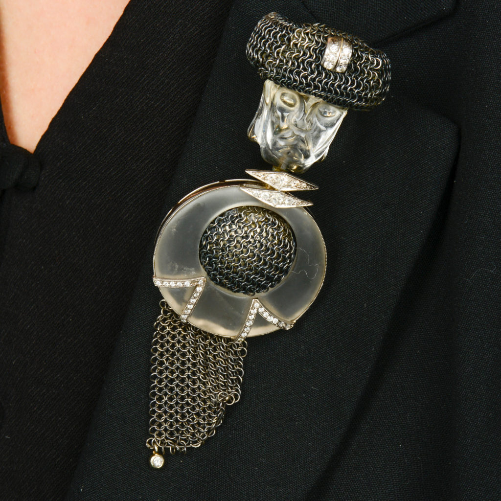 Gem figural brooch, by Hedy Martinelli