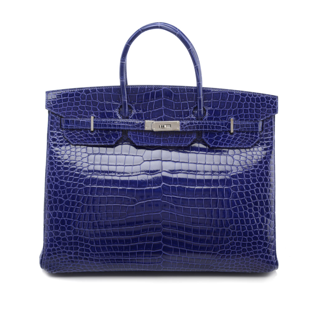 Shiny Bleu Électrique Crocodile Birkin 40