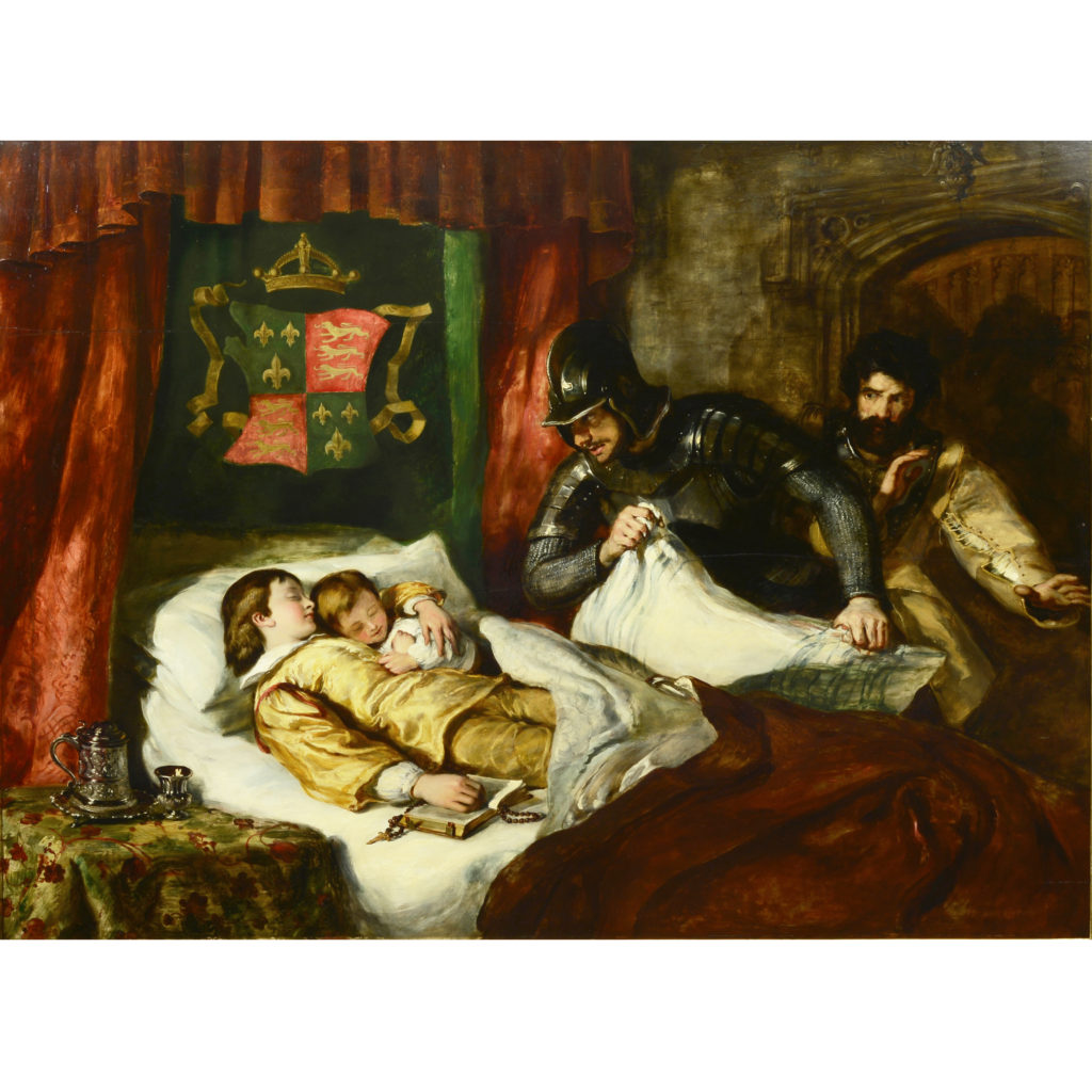 William Simson R.S.A - oil on panel 'The death of Edward V and his brother Richard, Duke of York in the tower, 1483'