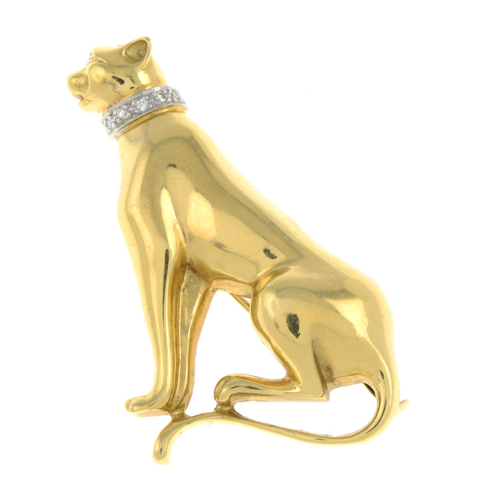 Diamond panther brooch