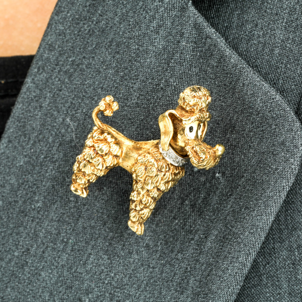 18ct gold poodle brooch, by Ben Rosenfeld Ltd