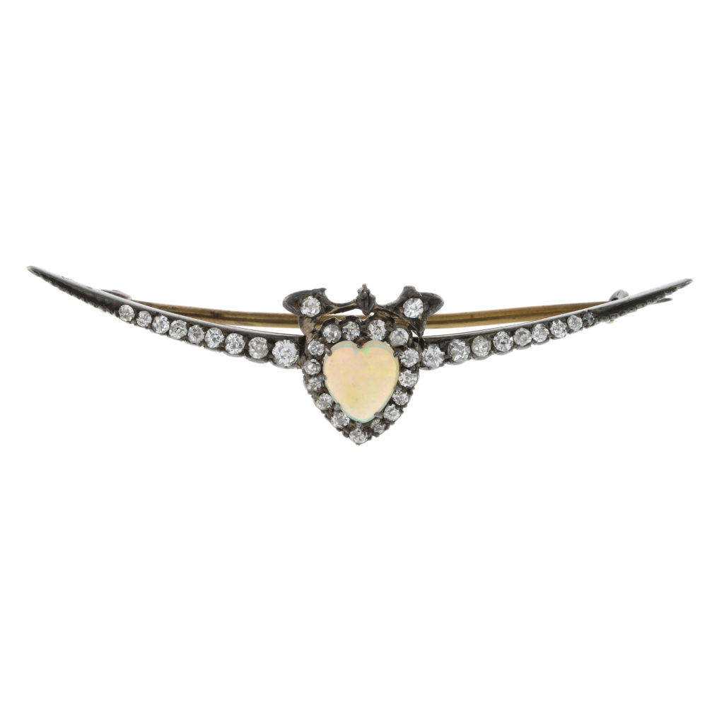 Victorian opal & diamond brooch