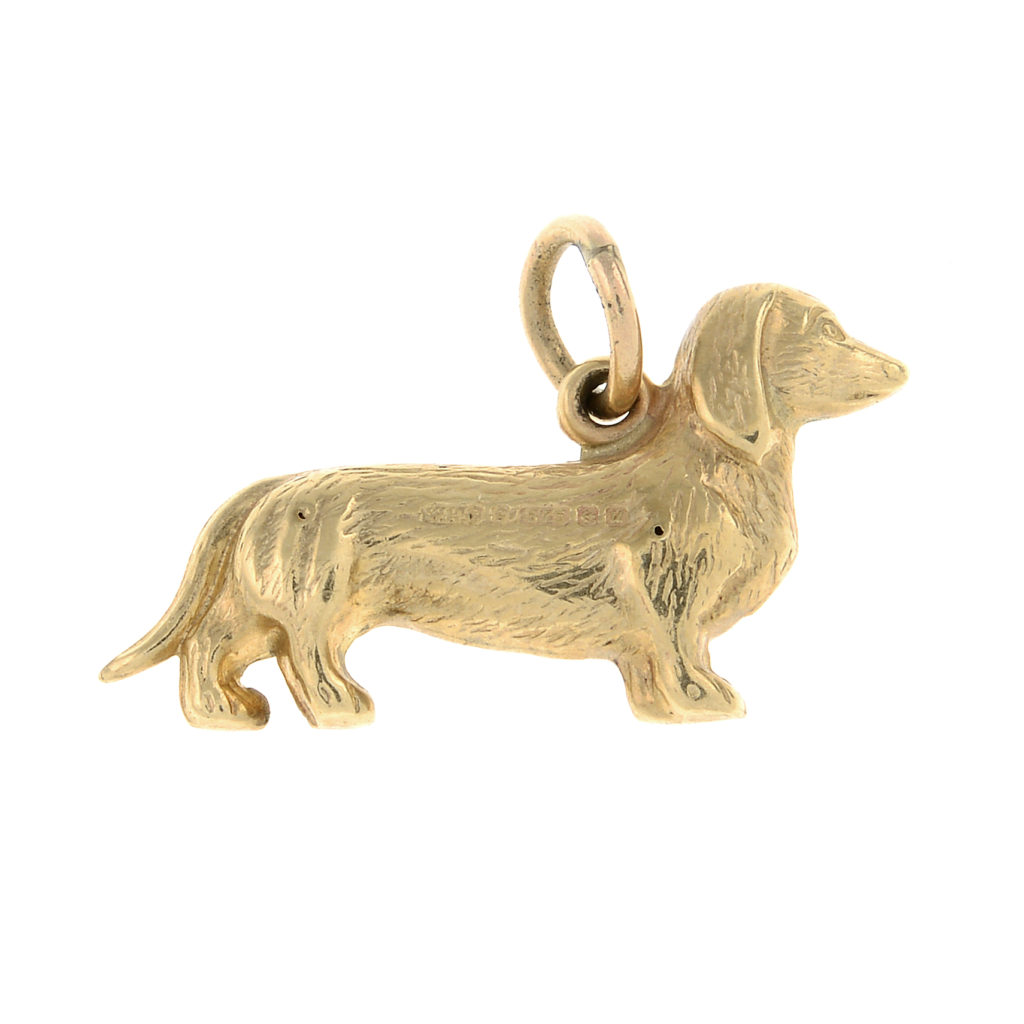 9ct gold dachshund charm