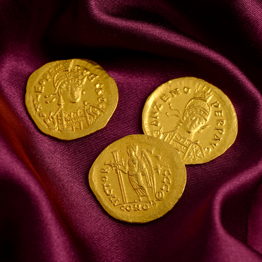 A trio of Solidus coins
